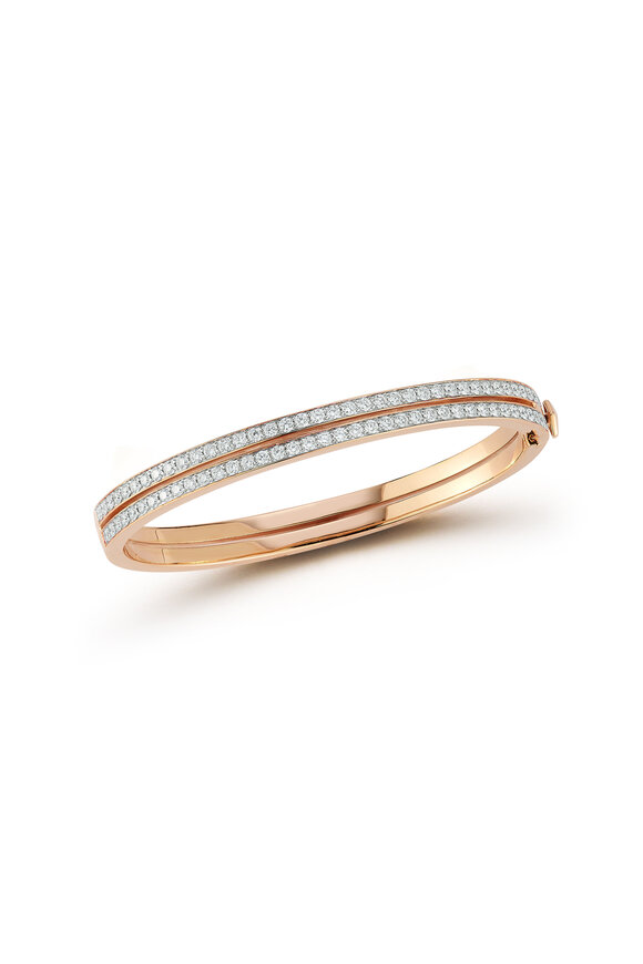 Walters Faith 18k Rose Gold Diamond Double Row Bangle