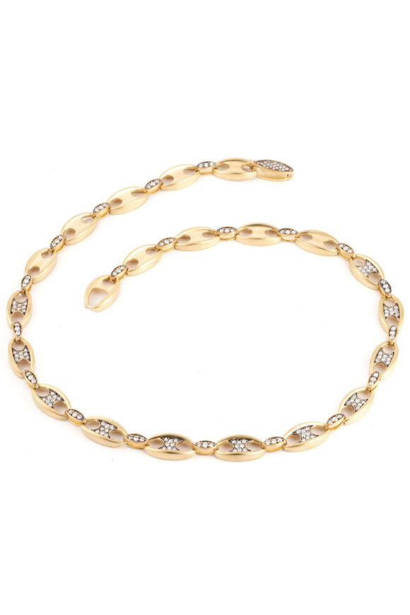 Sylva & Cie Gold & Diamond Oval Link Necklace - view 1