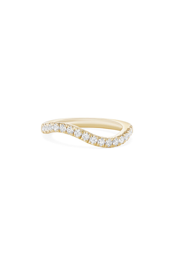 Melissa Kaye 18k Yellow Gold Small Diamond Clara Wave Ring - view 1