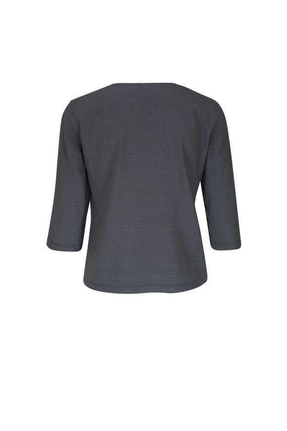 Peter Cohen - V Tee Gray Stretch Linen T-Shirt 