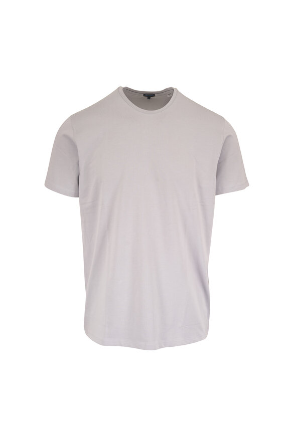 Patrick Assaraf Light Gray Stretch Cotton T-Shirt - view 1