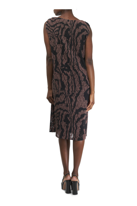 Lafayette 148 New York - Wood Grooves Print Lace Plissé Dress