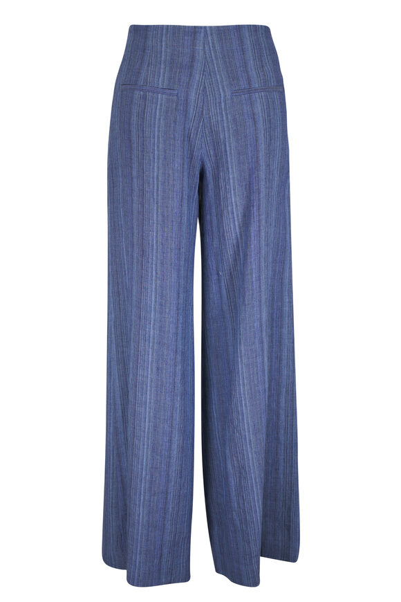 La DoubleJ - Marea Black & White Silk Twill Palazzo Pant