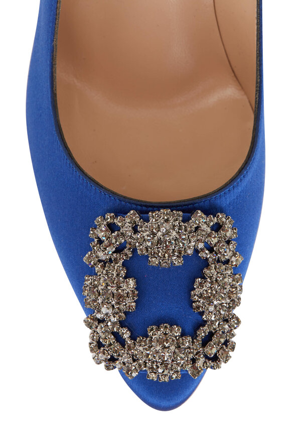 Manolo Blahnik - Hangisi Blue Satin Pump, 70mm