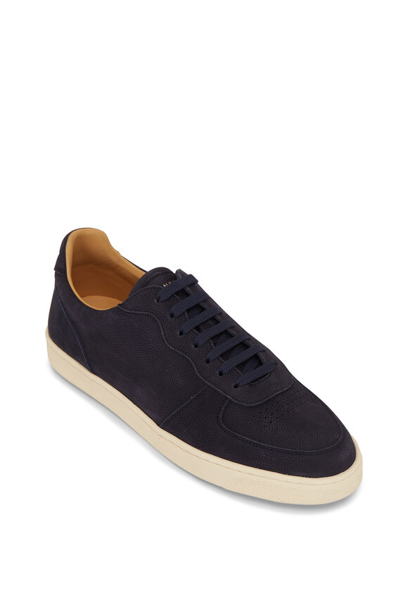 Brunello Cucinelli - Navy Blue Nubuck Leather Sneaker