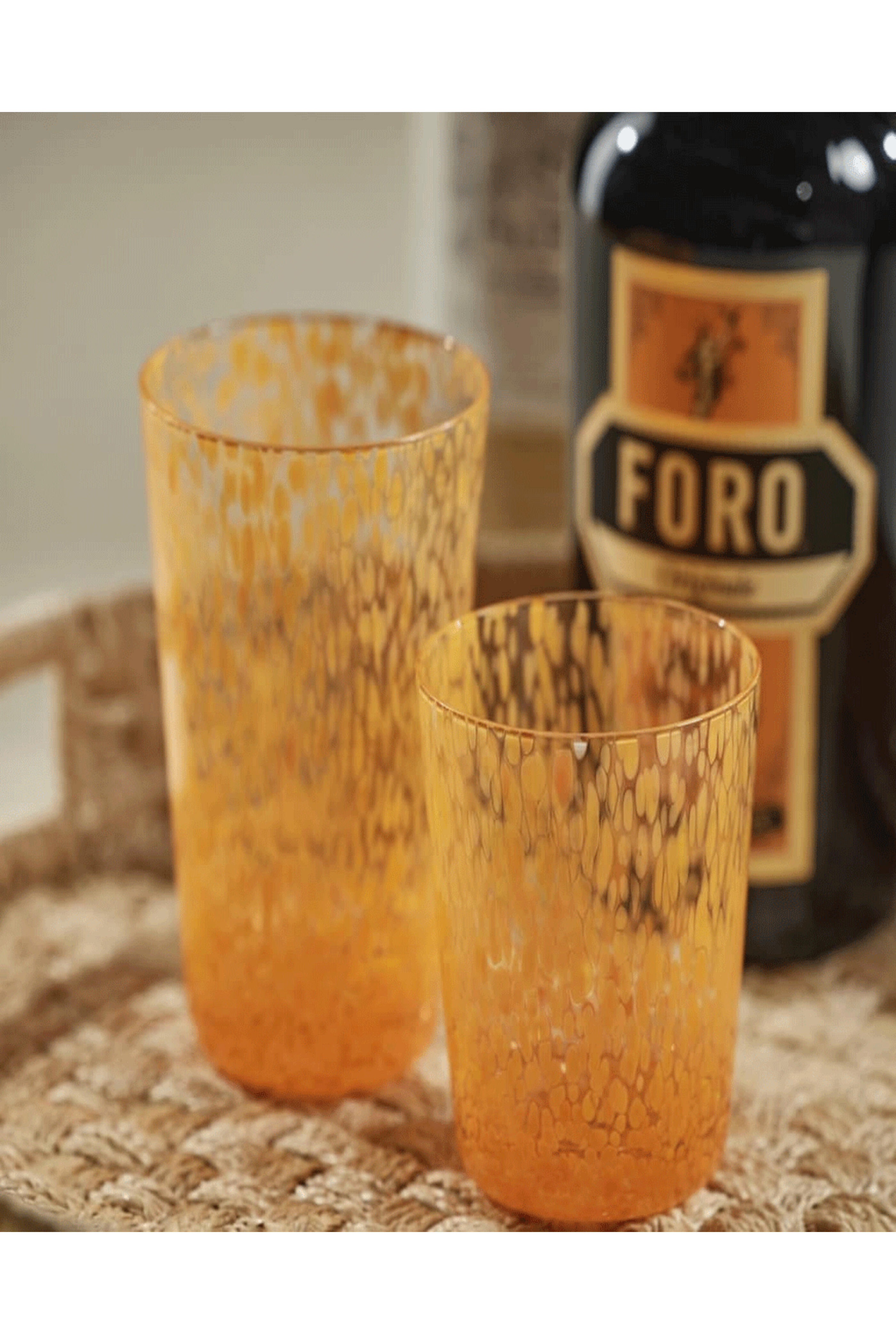 Zodax - Gigi Speckled Glass Tumbler in Orange