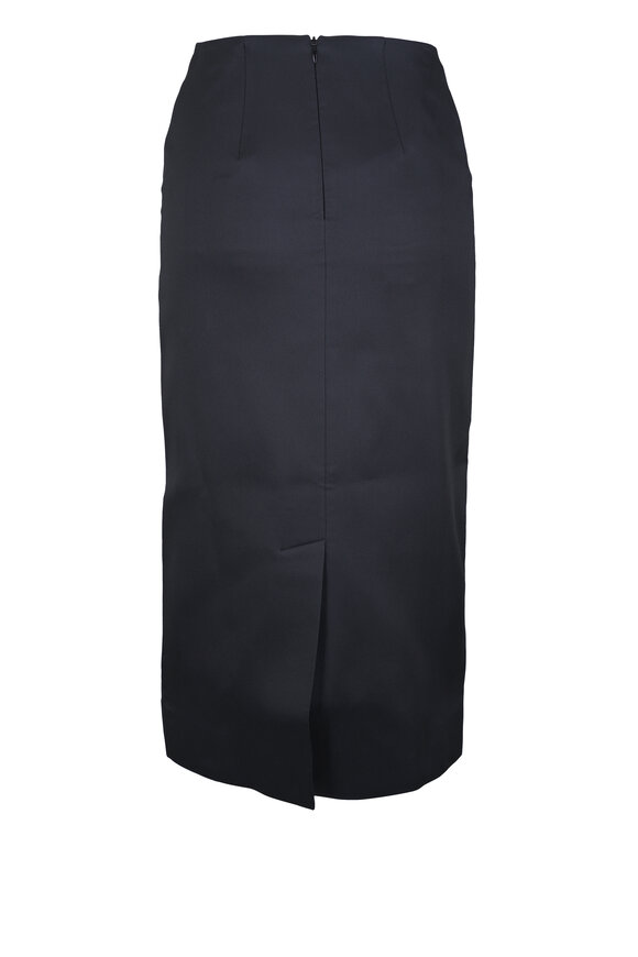 La DoubleJ Blue & Black Peonies Jacquard Pencil Skirt - view 2