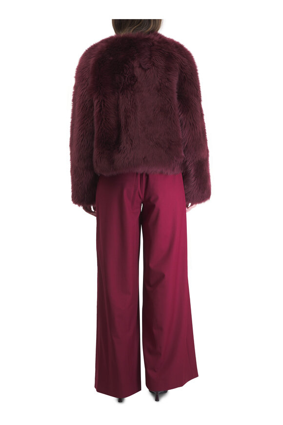 Simkhai Natasha Cranberry Shearling Jacket - view 3