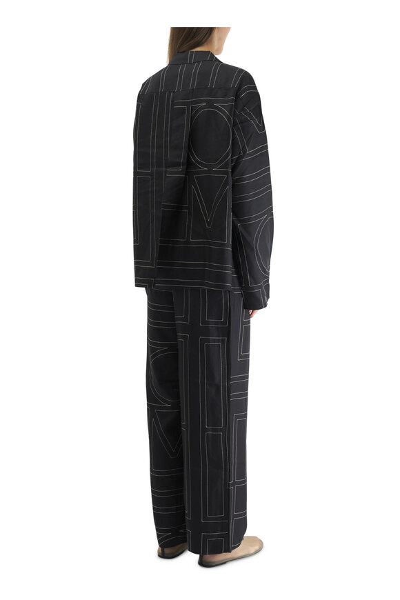 Totême - Black Monogram Silk PJ Pant