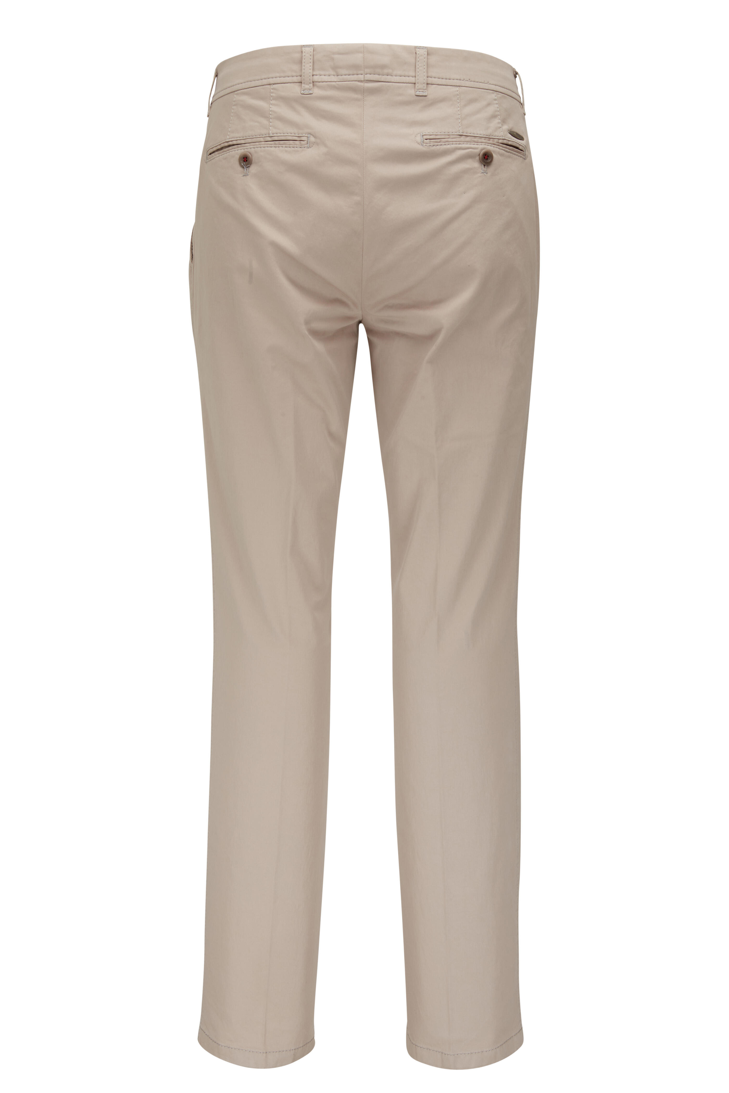 Brax - Evans Beige Brushed Cotton Flat Front Pant