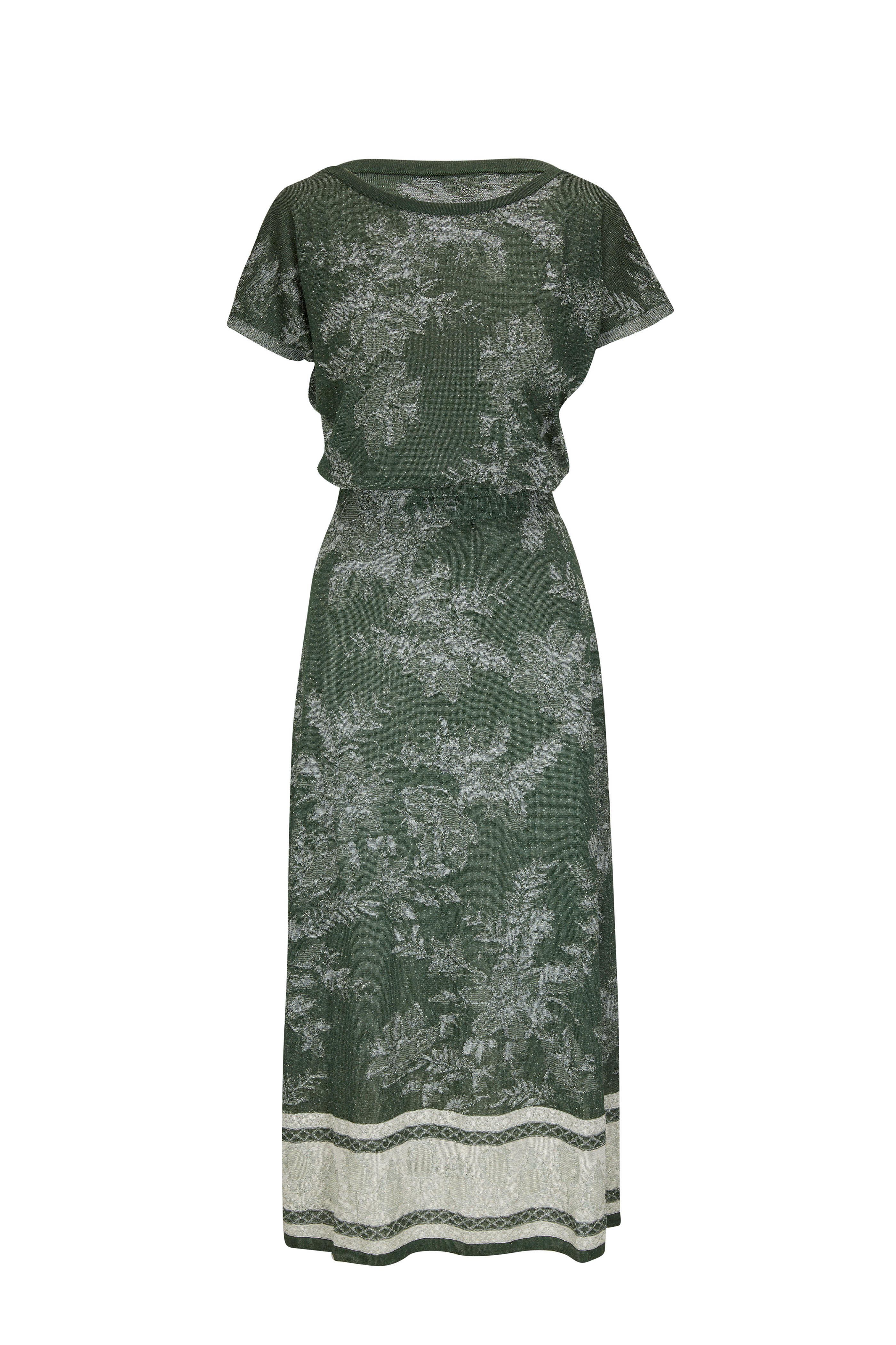 D.Exterior - Green Floral Shimmer Midi Dress