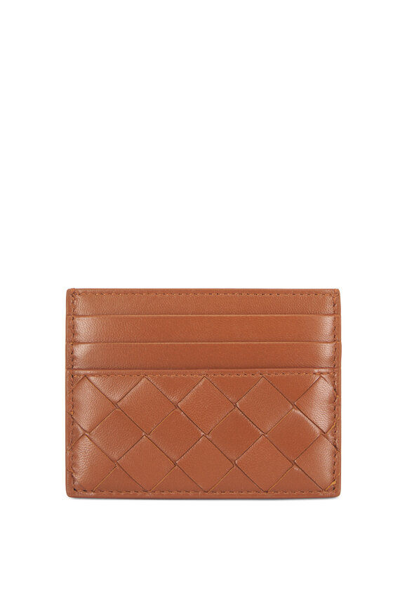 Bottega Veneta Light Brown Intrecciato Leather Card Case - view 2