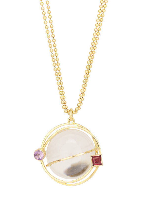 Renee Lewis 18k Yellow Gold Antique Gem Necklace - view 2
