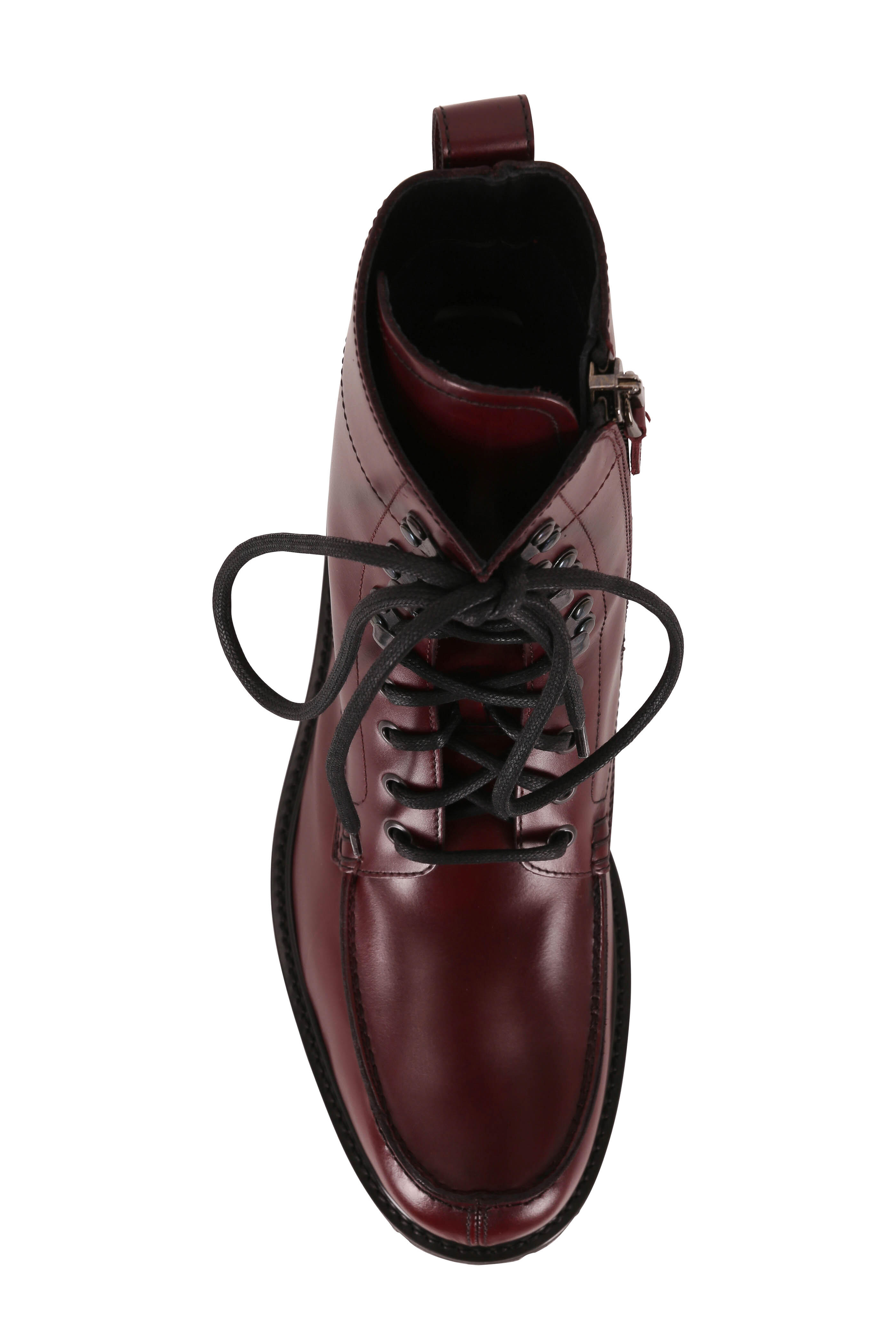 Aquatalia Ira Oxblood Leather Lace Up Weatherproof Boot