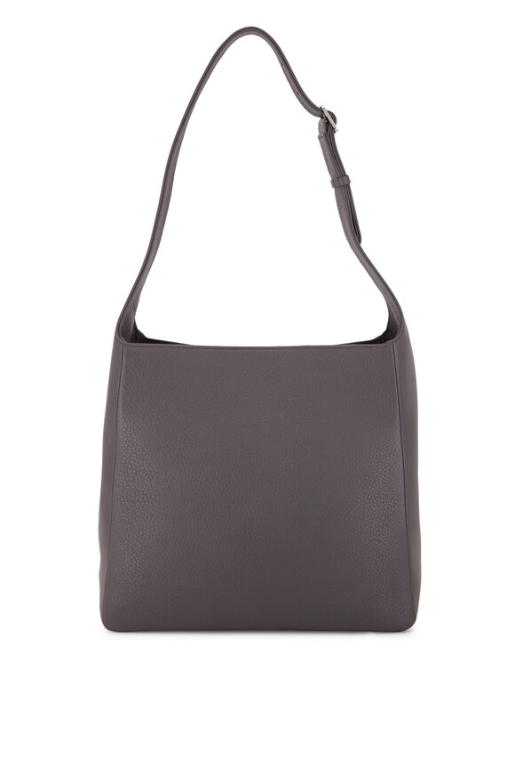The Row Piper Charcoal Leather Shoulder Bag - view 2