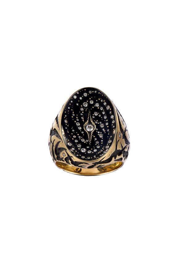 Castro Smith Black Diamond Bird Galaxy Ring