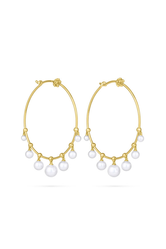 Paul Morelli 18k Yellow Gold Windchime Akoya Pearl Earring