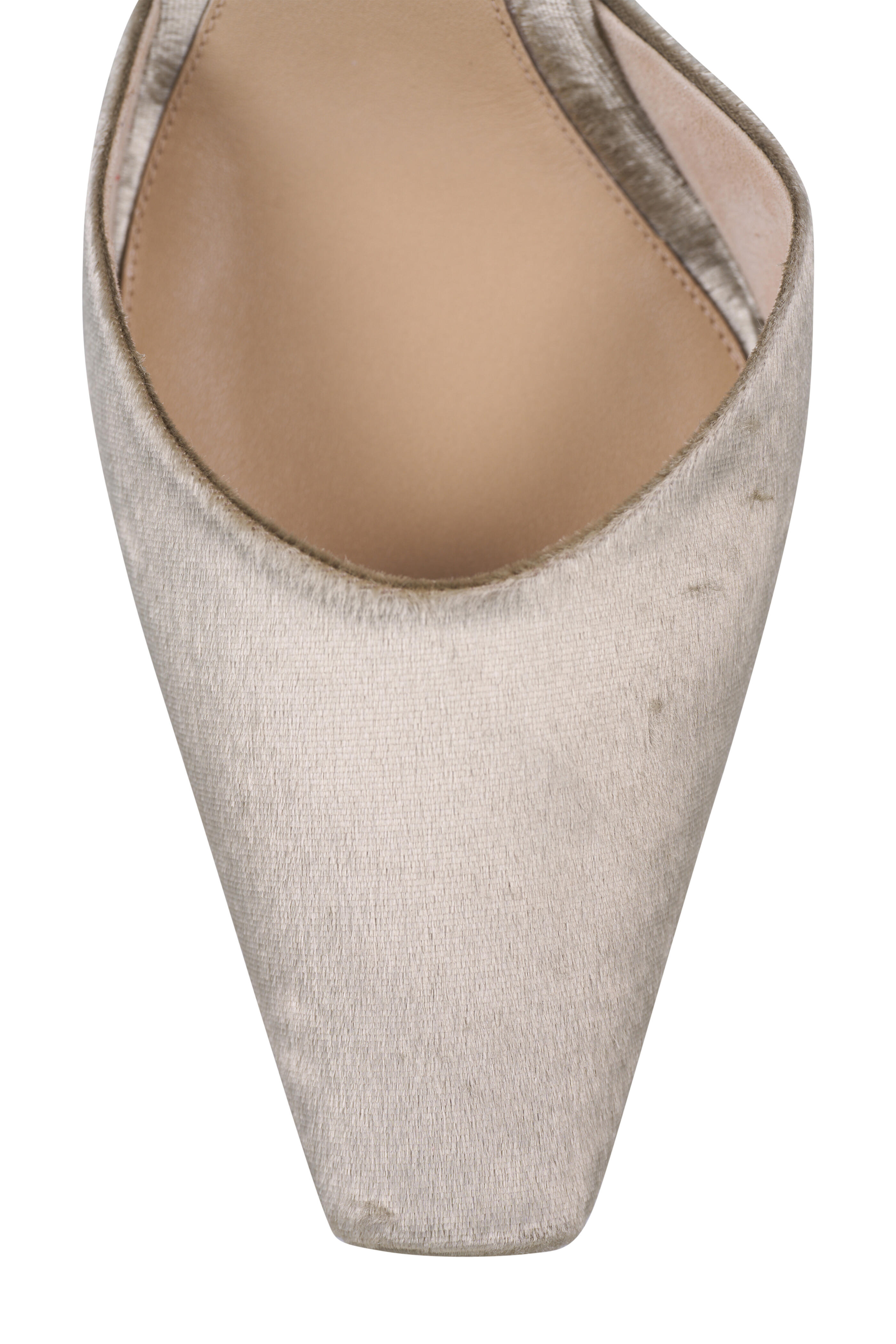 The Row - Carla Taupe Velvet Ankle Strap Pump, 80mm