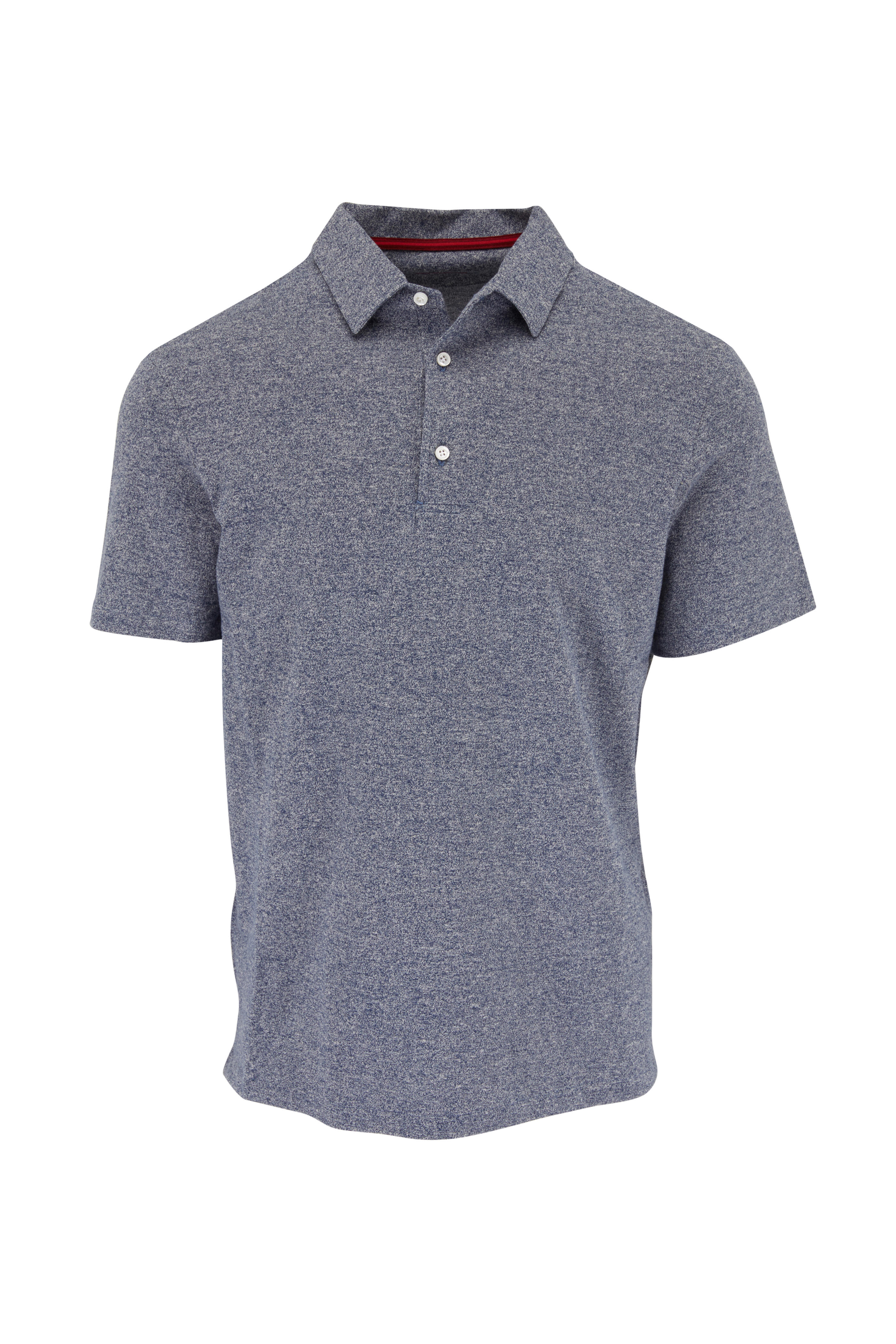 Isaia - Blue Cotton & Linen Polo Shirt | Mitchell Stores