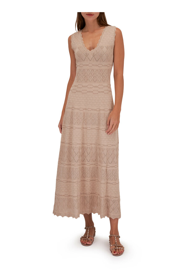 Akris Punto Lace Yoke Jersey Dress ( Size US 6-F 38-D36- IT42 )