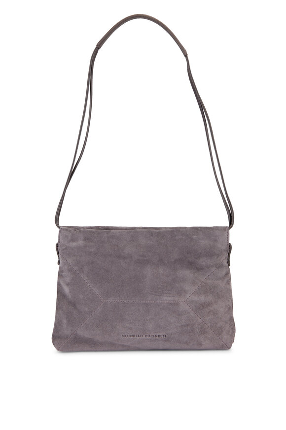 Brunello Cucinelli Small Duo Steel Suede Shoulder Bag - view 1