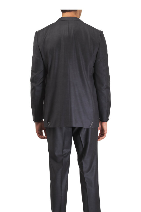 Zegna Trofeo Black Plaid Wool Suit - view 3