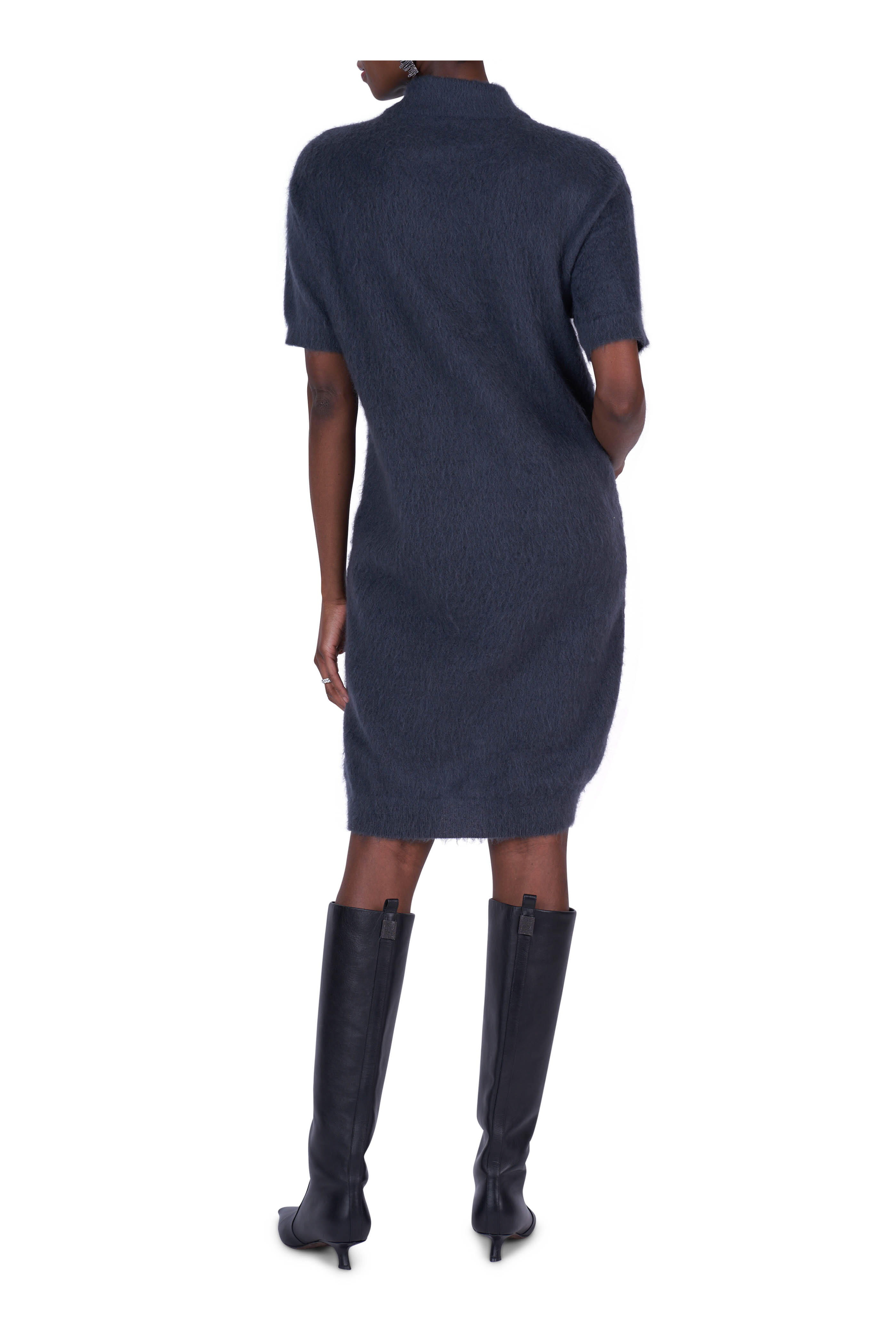 Brunello Cucinelli - Midnight Paillette Embroidered Dress