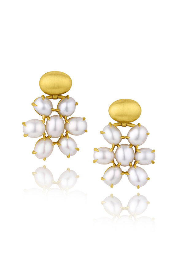 Leigh Maxwell 18k Yellow Gold Keshi Pearl Celebration Earring - view 1