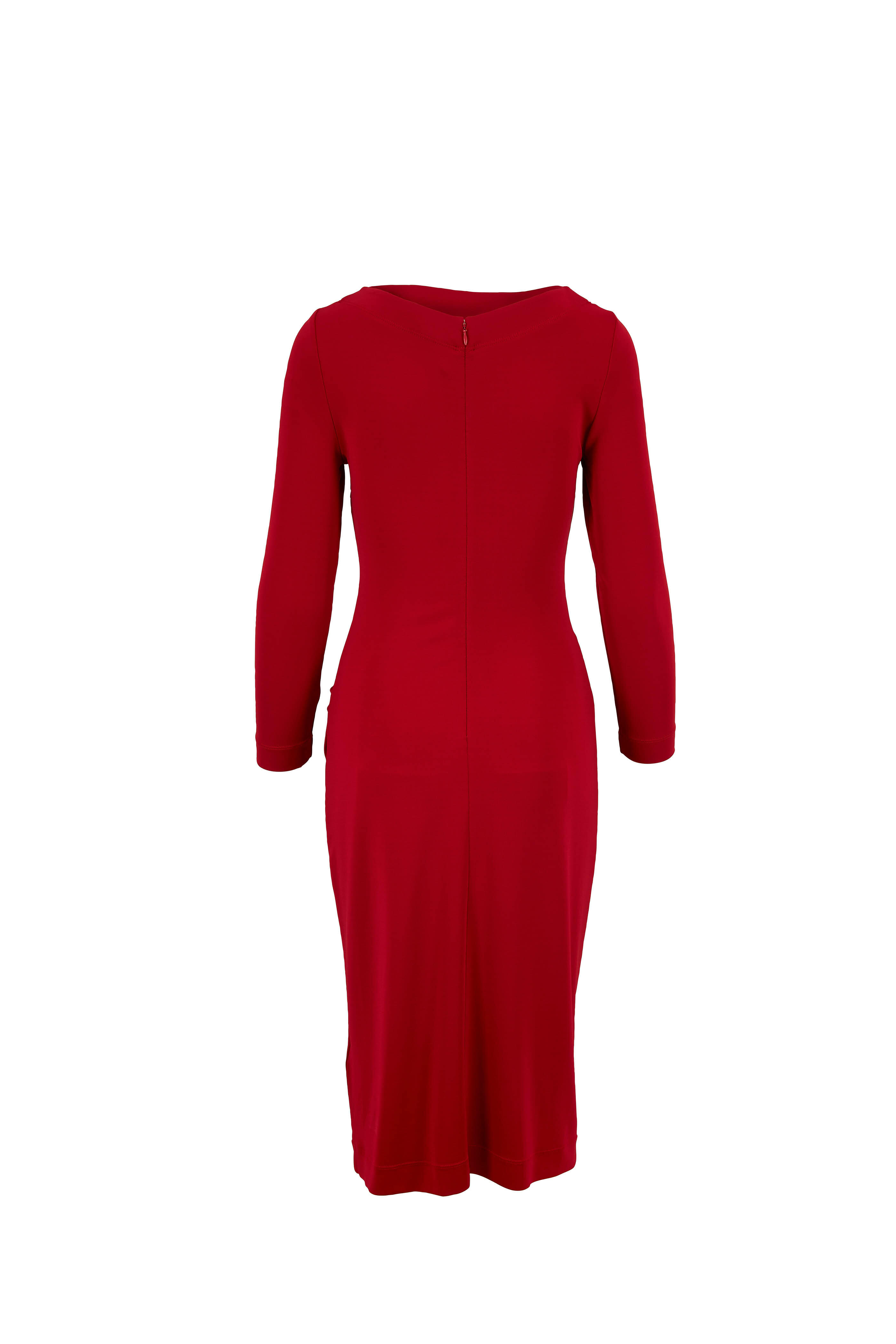 Giorgio Armani - Red Crew Neck Long Sleeve Dress