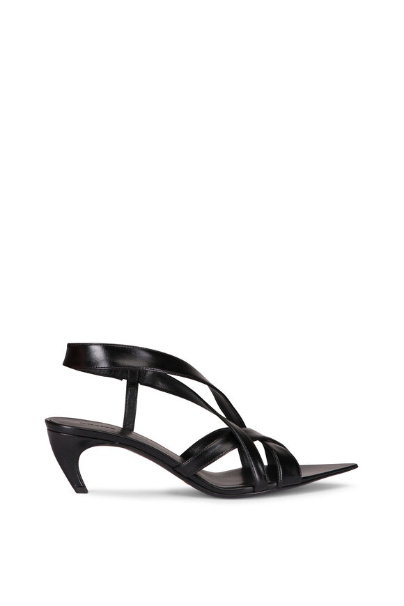 Khaite Sadie Black Leather Multi Strap Sandal, 55mm - view 2