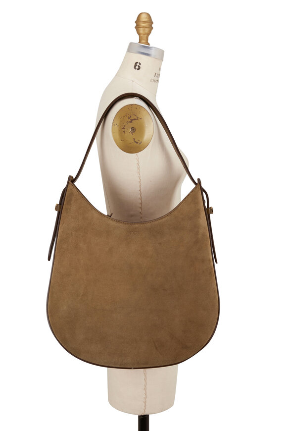 Tod's - Olive Green Suede Medium Hobo Bag