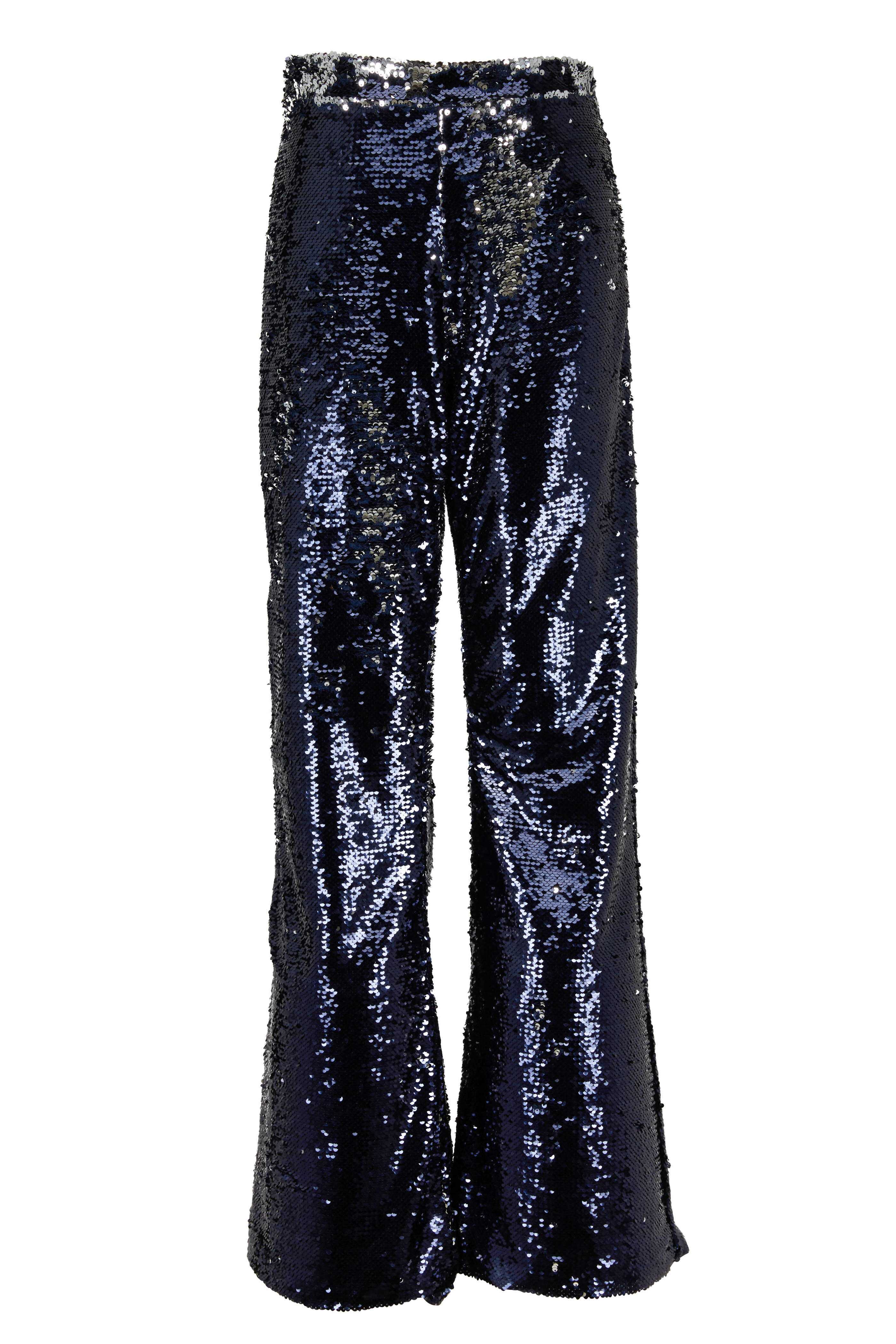 Safiyaa - Navy Shift Sequin Wide Leg Pant | Mitchell Stores
