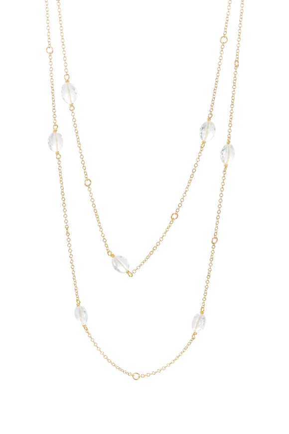 Caroline Ellen - 18K Yellow Gold Cable Goshenite Necklace