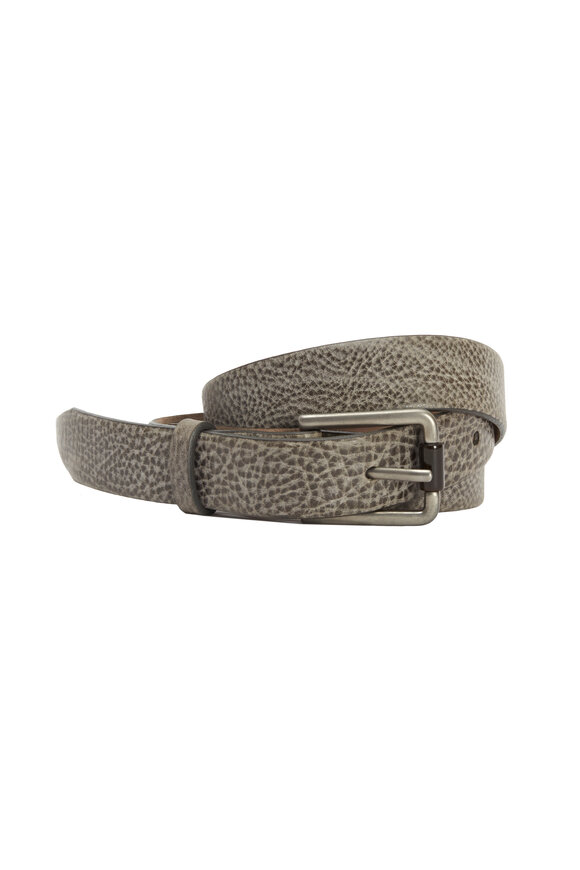 Brunello Cucinelli - Taupe Leather Distressed Belt With Buckle
