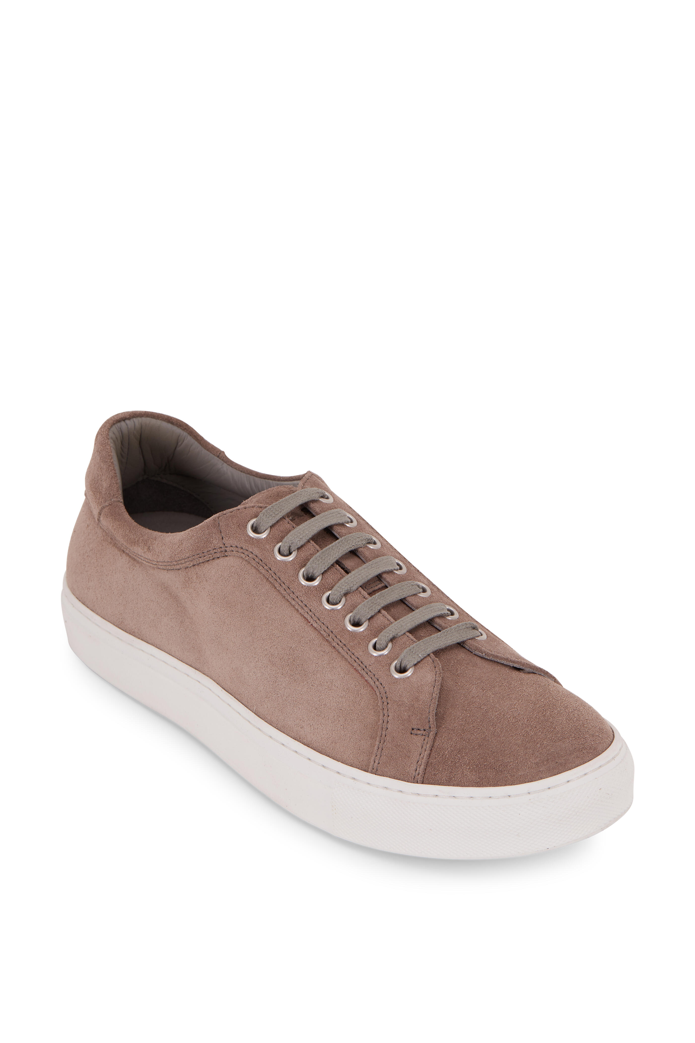 Trask - Rigby Light Gray Suede Low-Top Sneaker | Mitchell Stores