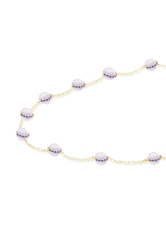 Campbell + Charlotte 14k Yellow Gold Found Cabochon Station Necklace - view 3