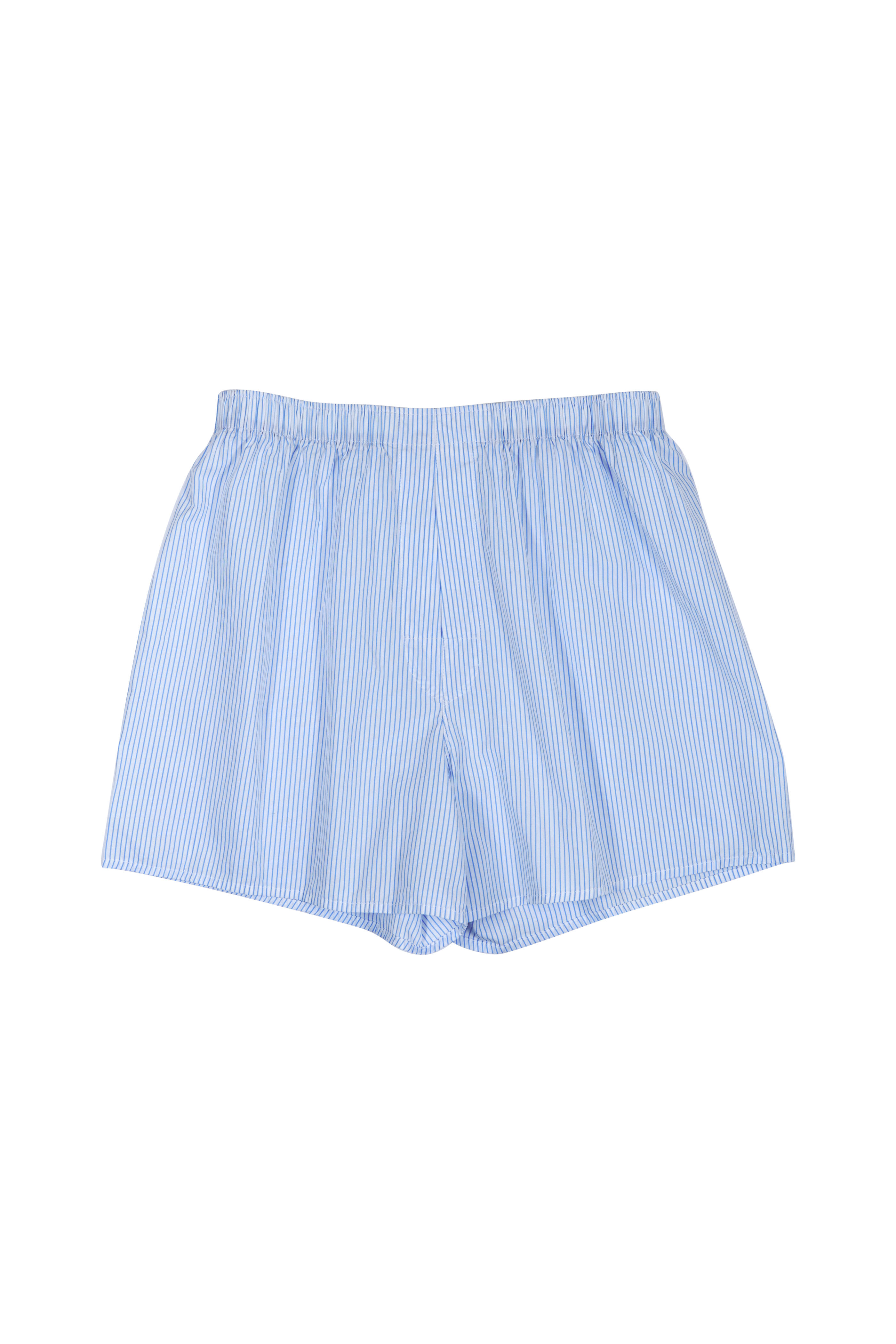 Charlie Dog Boxer Company - The Ben Blue & White Pinstriped Boxer Shorts