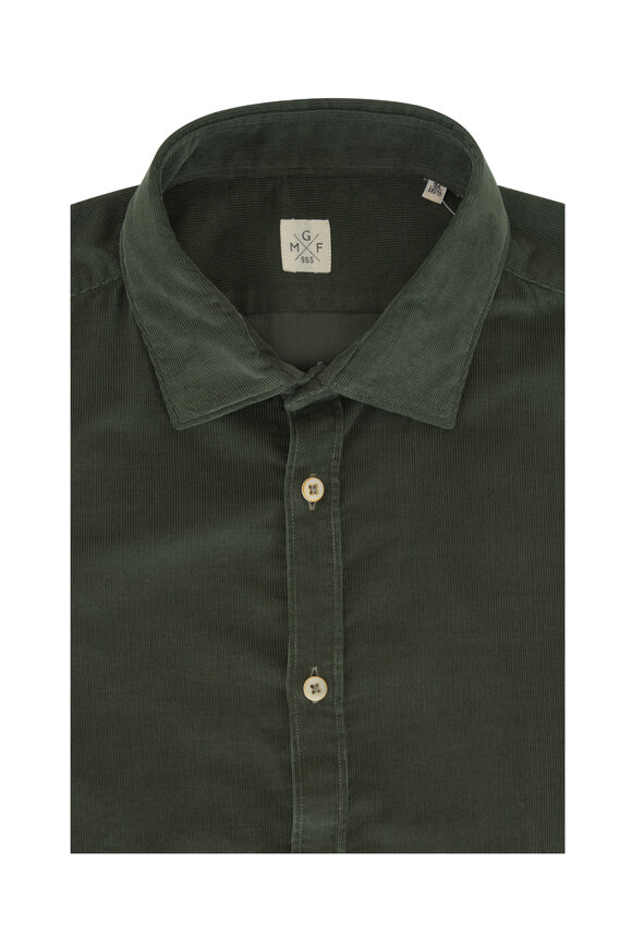 GMF Olive Fine Wale Corduroy Sport Shirt