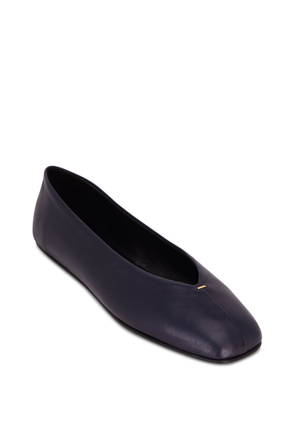 The Row - Eva Icy Blue Leather Flat