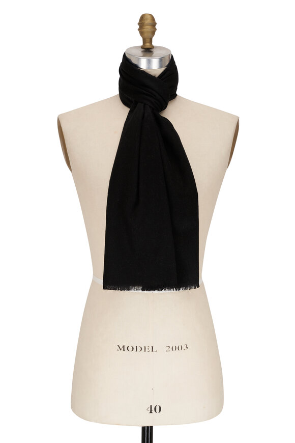 Chelsey Imports Black & Gray Reversible Brushed Silk Scarf - view 1