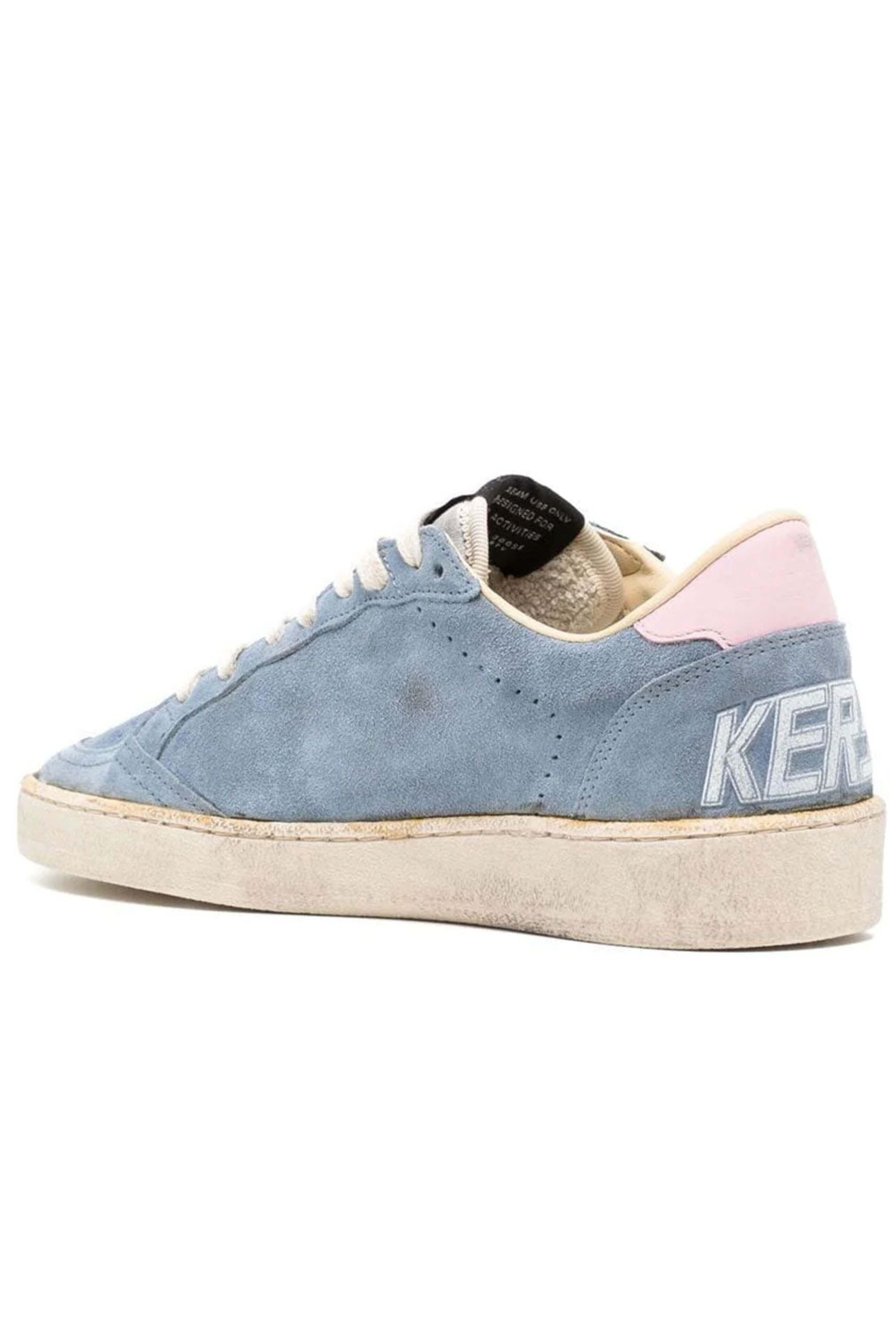 Golden Goose - Ballstar Suede Sneaker in Powder Blue and Pink