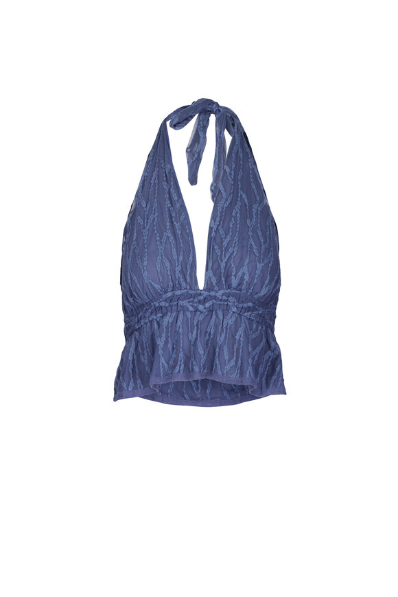 Vix Paula Hermanny Quinn Blue Halter Blouse