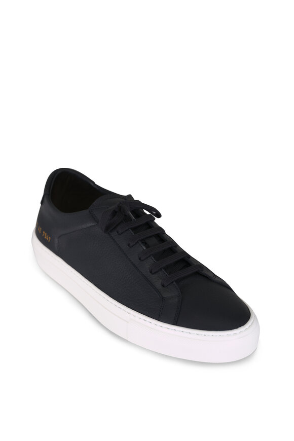 Common Projects Achilles Black Grained Leather Low Top Sneaker - view 1