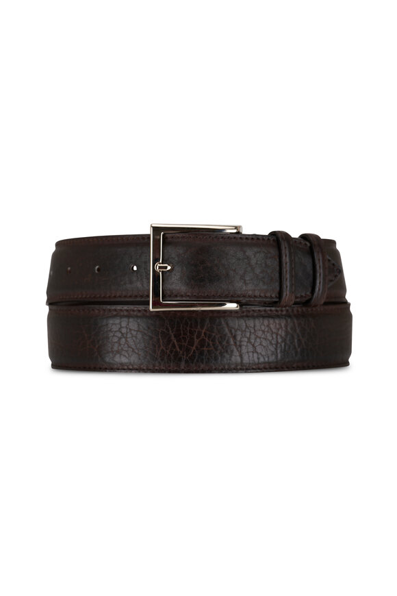 Bontoni Testa Di Moro Brown Leather Belt 
