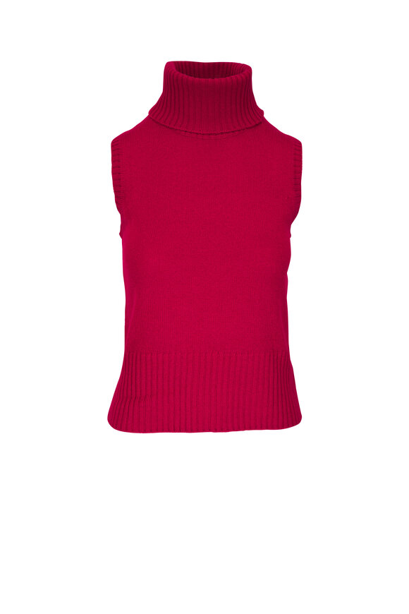 Veronica Beard Mazzy Crimson Red Cashmere Shell