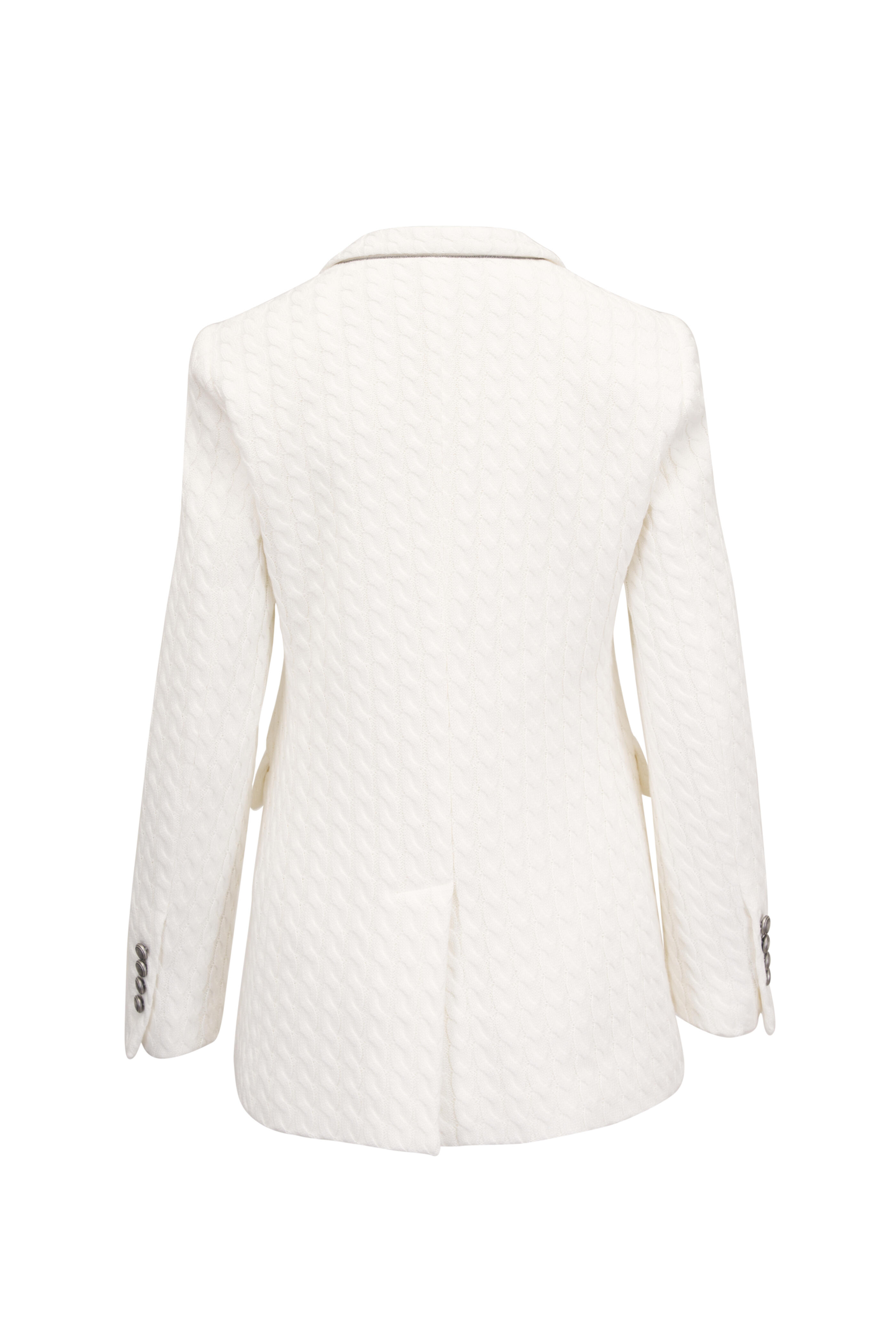 Brunello Cucinelli - Ivory Cable Knit Cotton Blazer