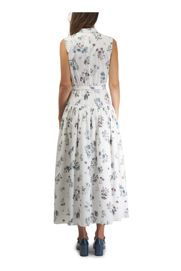 Adam Lippes - Floral-Print Poplin Sleeveless Midi Shirtdress