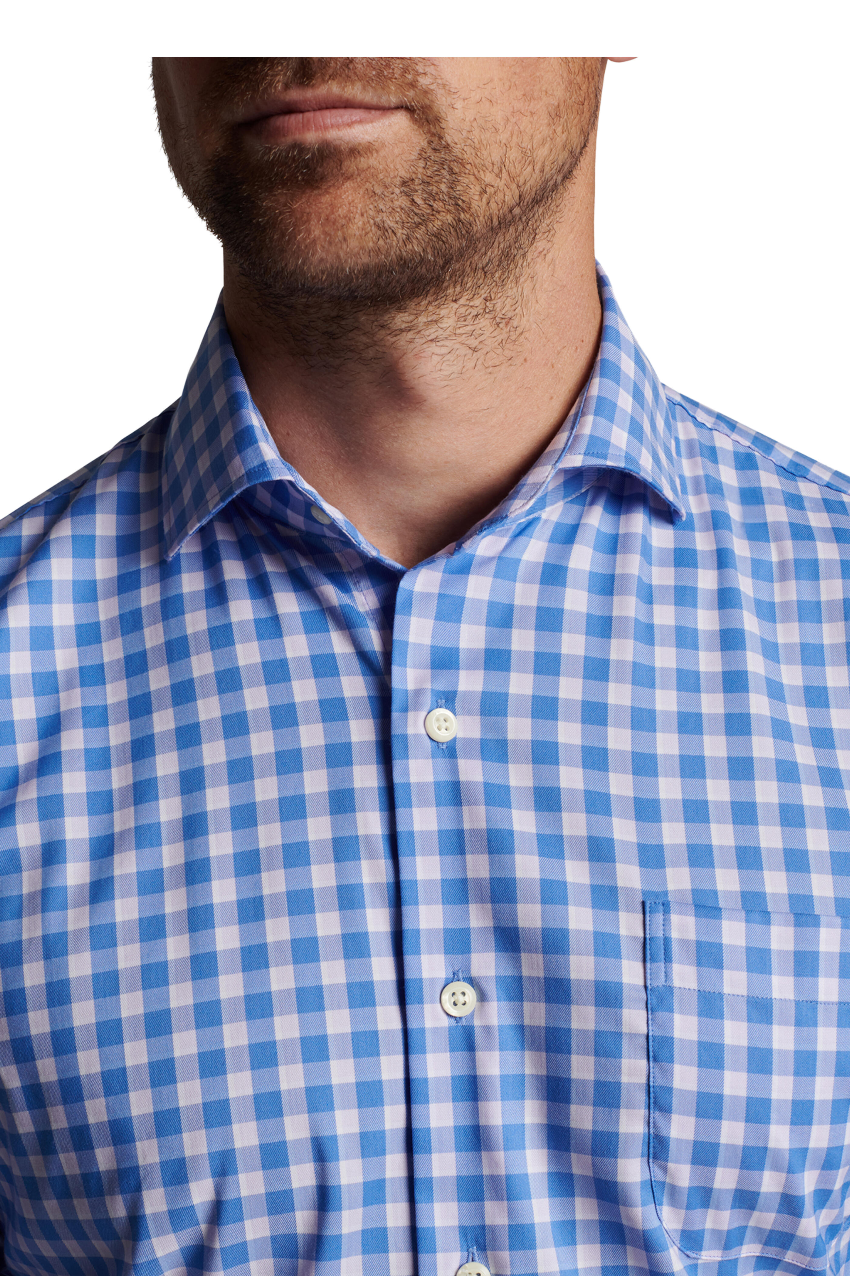 Peter Millar - Banbury Maritime Blue & Pink Stretch Sport Shirt - view 5
