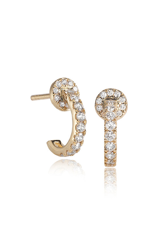 Nam Cho 18k Yellow Gold Basic Pave Diamond Hoop