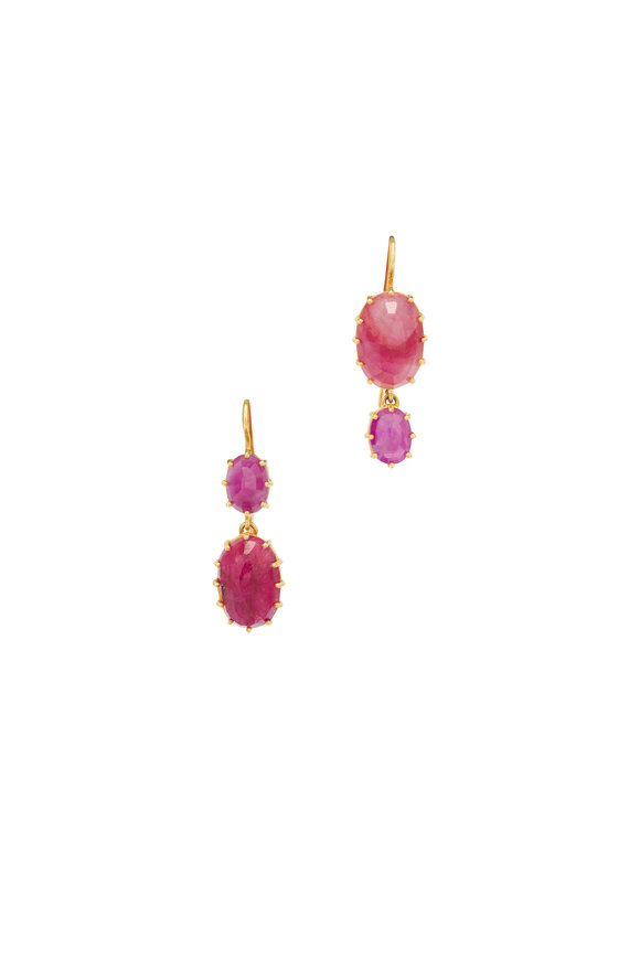 Renee Lewis 18k Yellow Gold Natural Ruby Earring